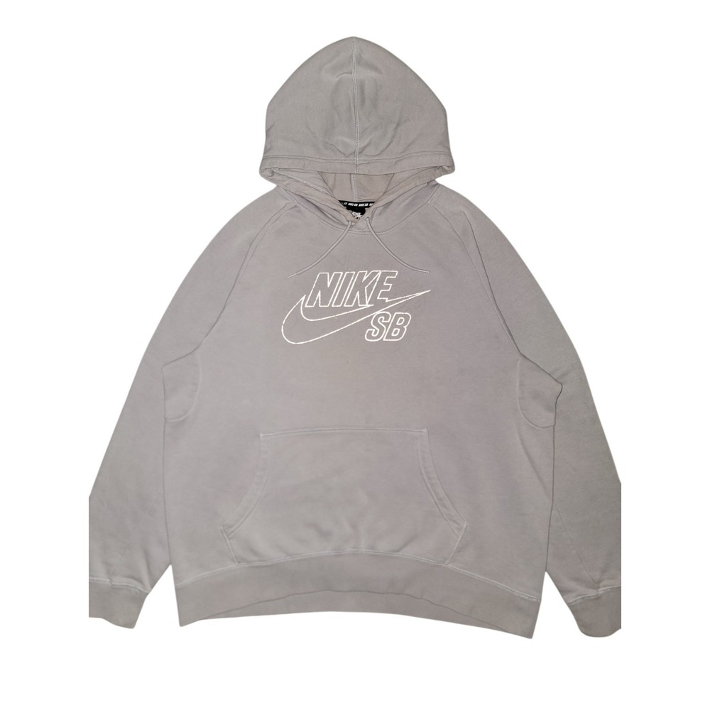 Nike SB Gray Hoodie Size 2XL Reflective Logo- Distressed